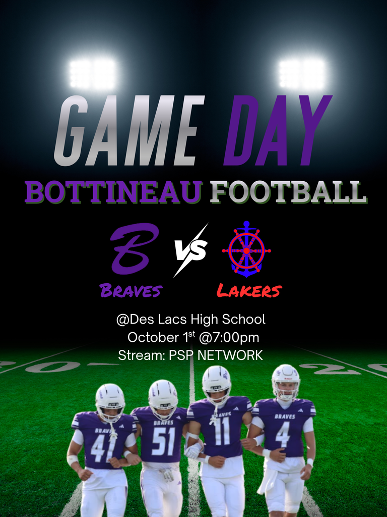 Braves FB @ DLB on THURSDAY, Oct. 1--game at 7:00--streamed on PSP