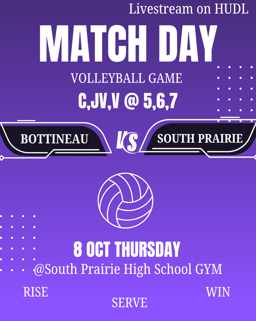 VB @ South Prairie starting at 5:00