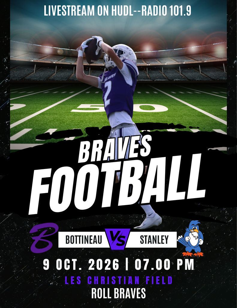 Braves FB vs. Stanley--game time is 6:00 on Oct. 9