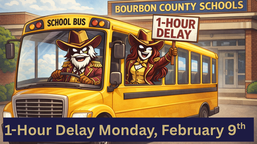 1-Hour Delay on Monday, February 9th.