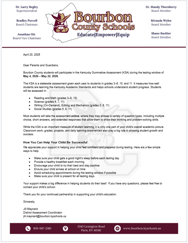 Parent Letter