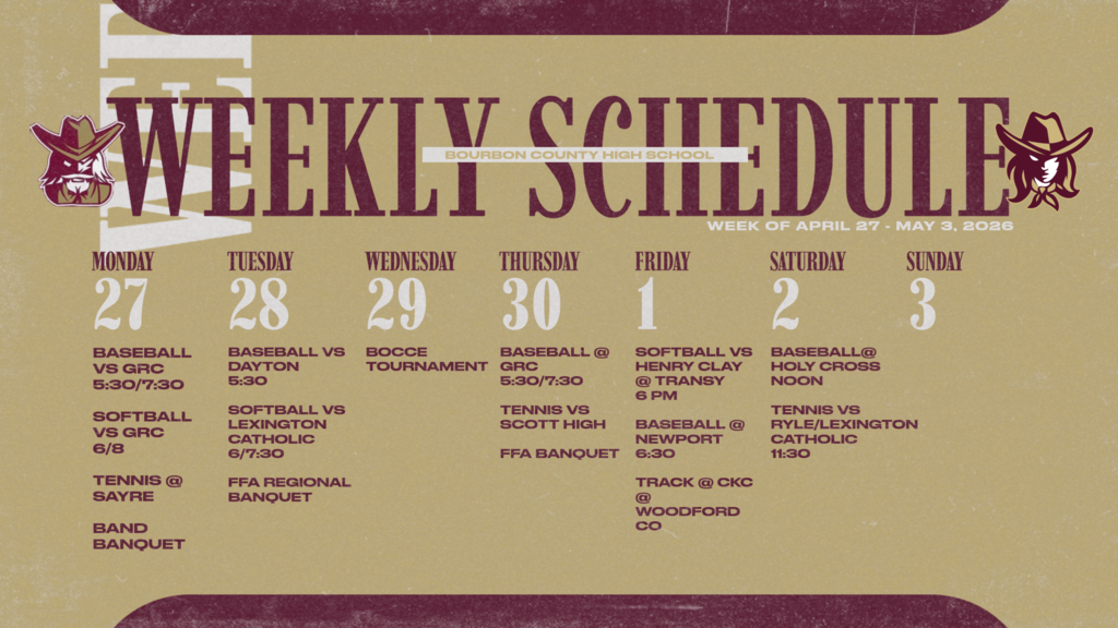 Weekly Events for April 27 - May 3