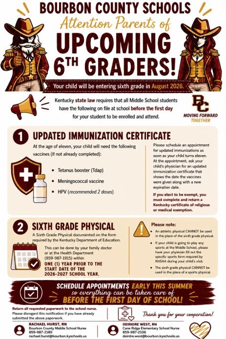 upcoming 6th grade