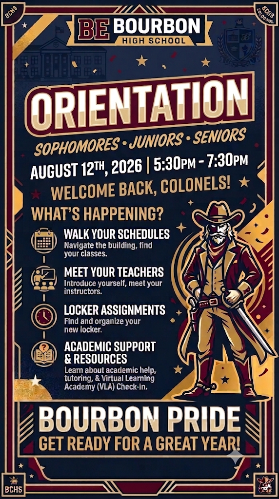 Orientation graphic for BCHS. 