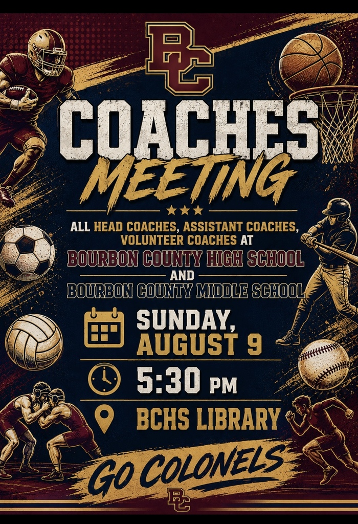 Coaches Meeting on Sunday, August 9 at 5:30