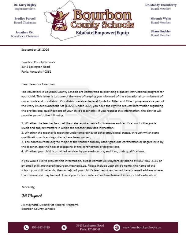 Parent Letter
