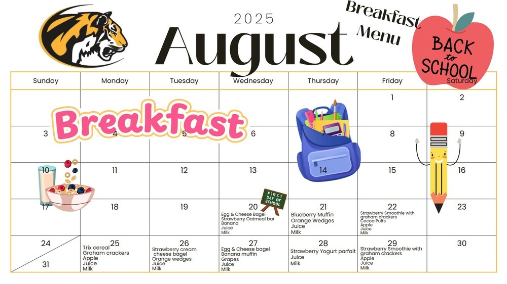 August breakfast menu