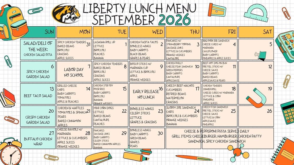 September lunch menu
