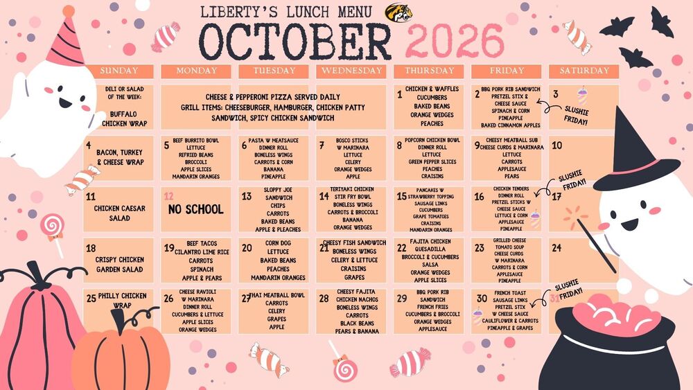 October lunch menu