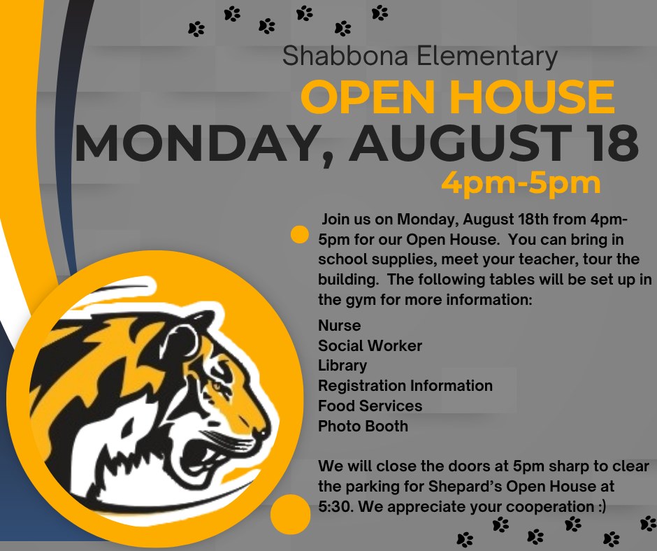 Open House flyer with all the details