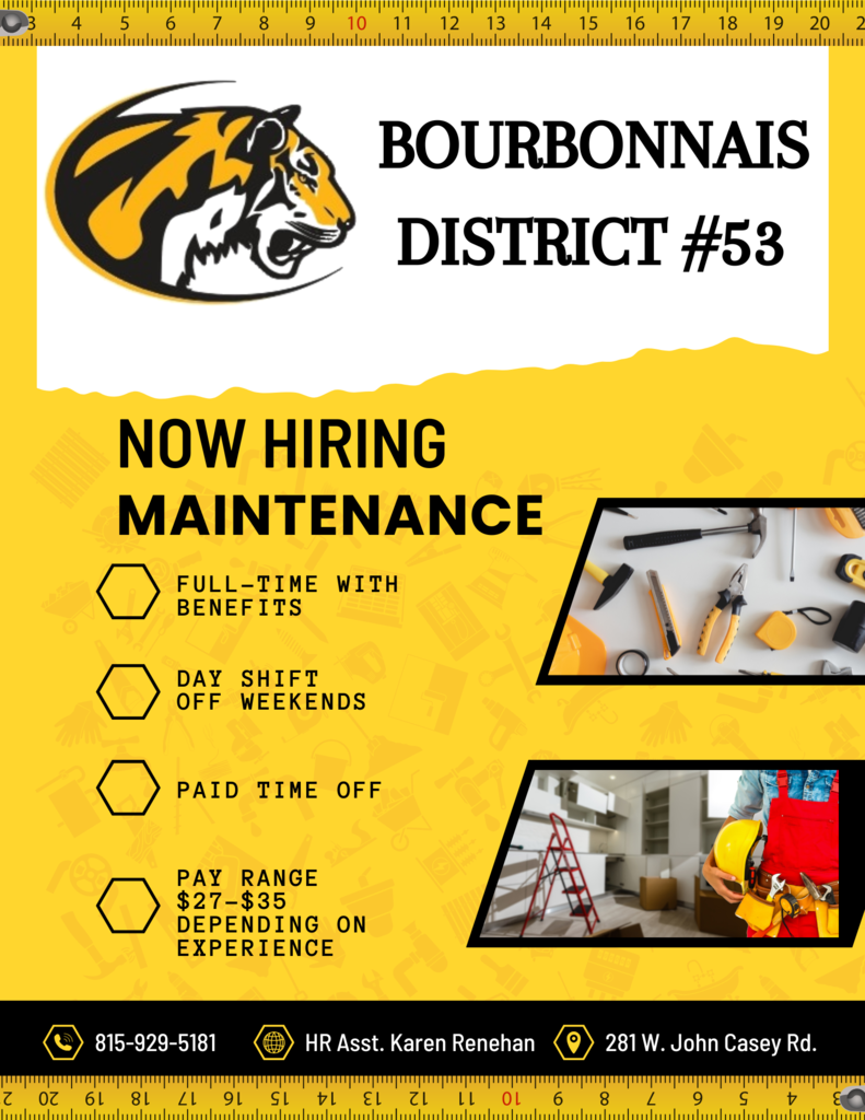 Now hiring Maintenance  technician with tiger 