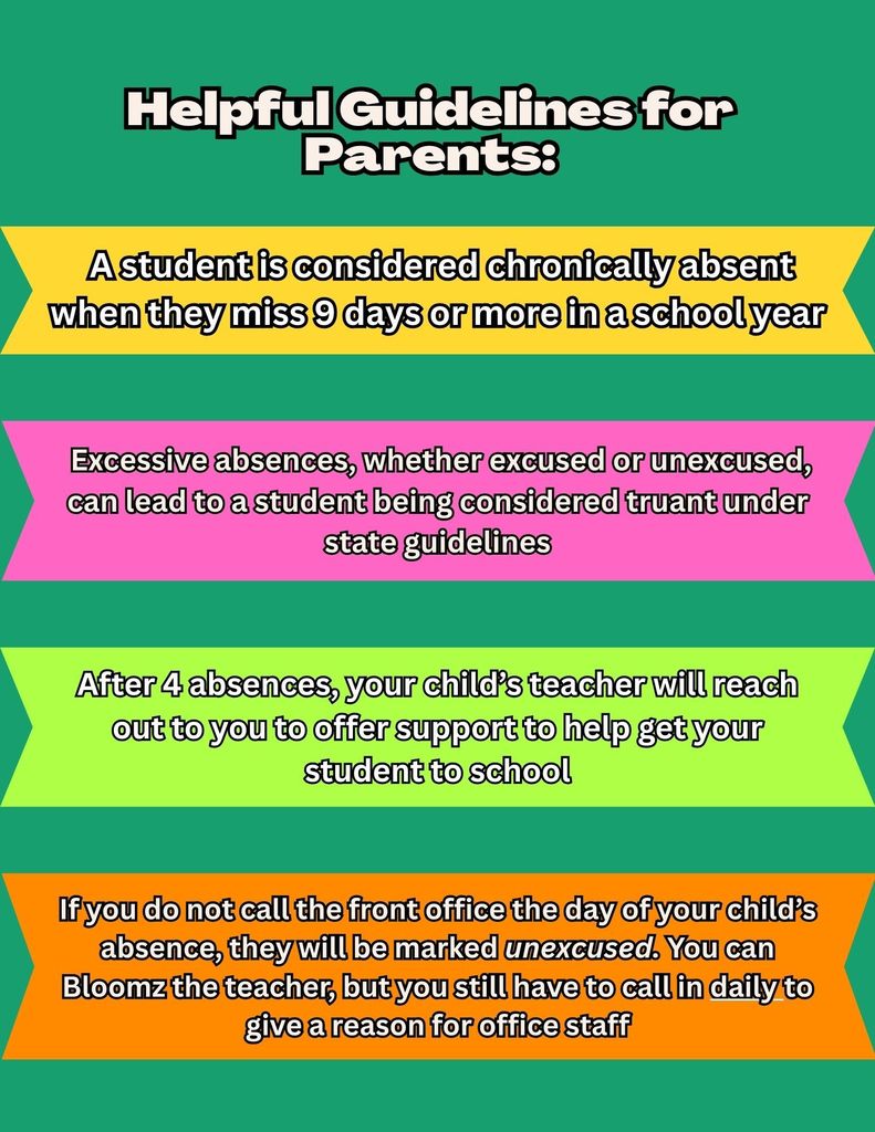 September is Attendance Awareness Month. Helpful Guidelines for parents: