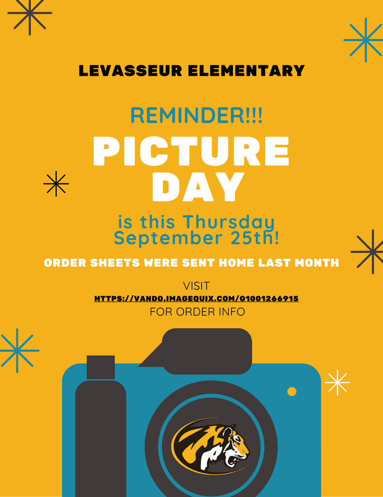 LeVasseur Picture Day is Thursday, September 25