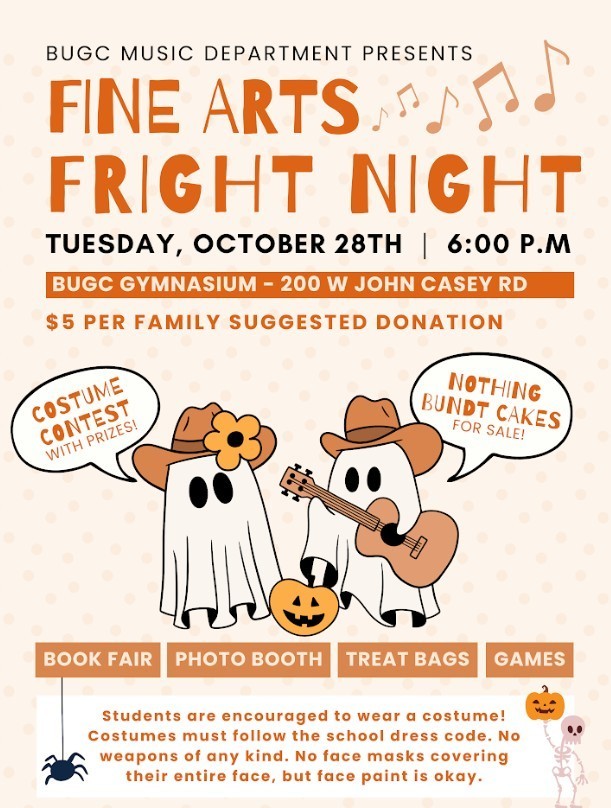 Fine Arts Fright Night Tuesday October 28 at 6 pm