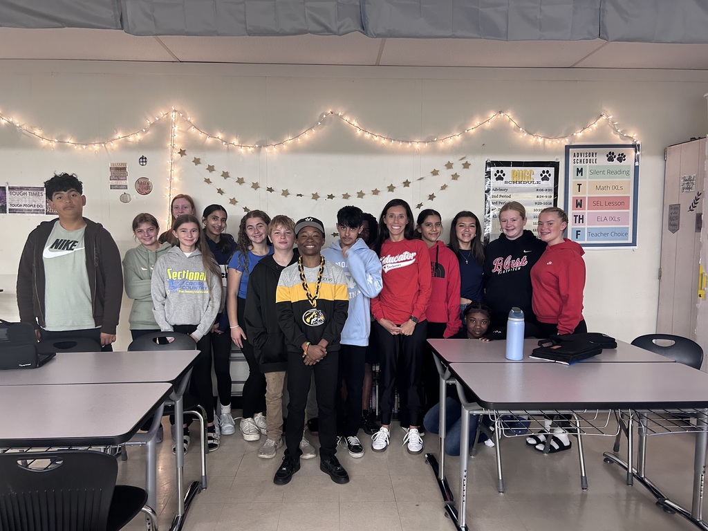 Bourbonnais Upper Grade Center celebrates its students’ success. Mrs. Lane's advisory group was recognized for practicing the principle of Inspiring Others.