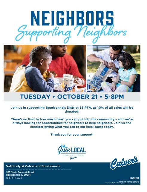 Culvers Tuesday October 21