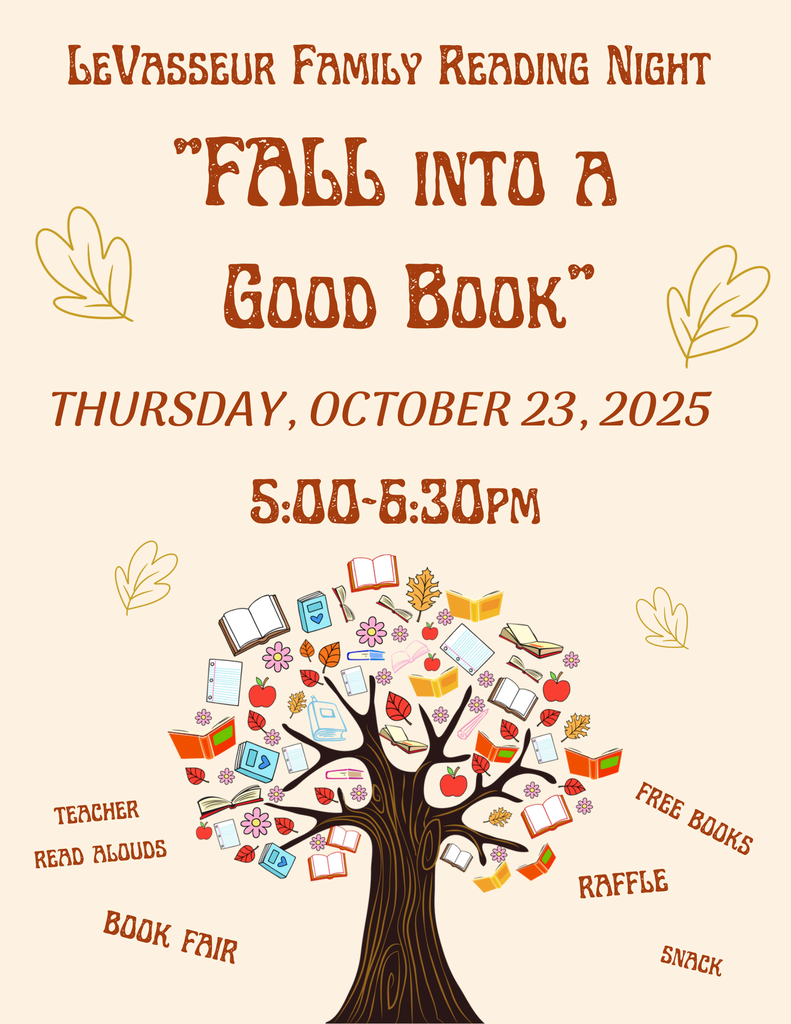 Don't forget Family Reading Night in this Thursday October 23 from 5:00-6:30 pm
