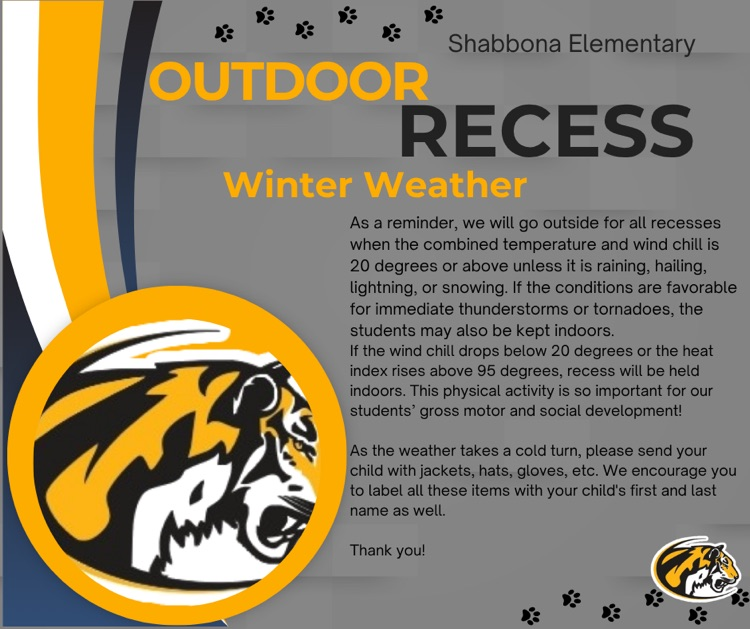 tiger logo flyer regarding outdoor recess