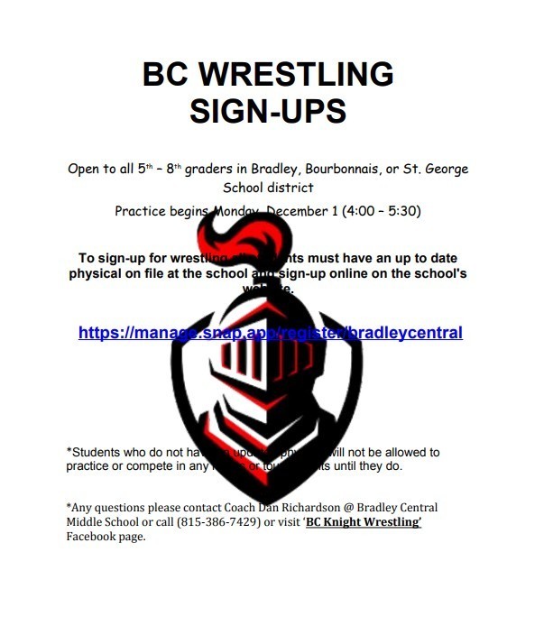 Wrestling Sign Ups