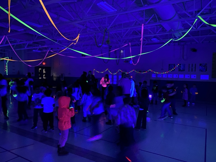 students dancing at the glow party 