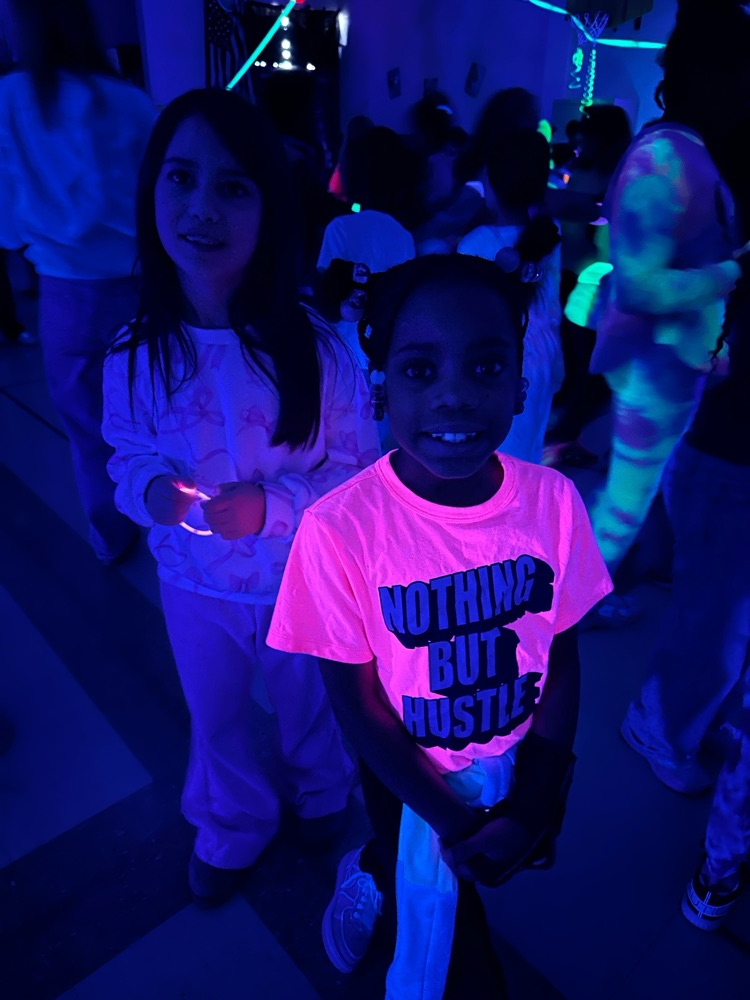students dancing at the glow party 