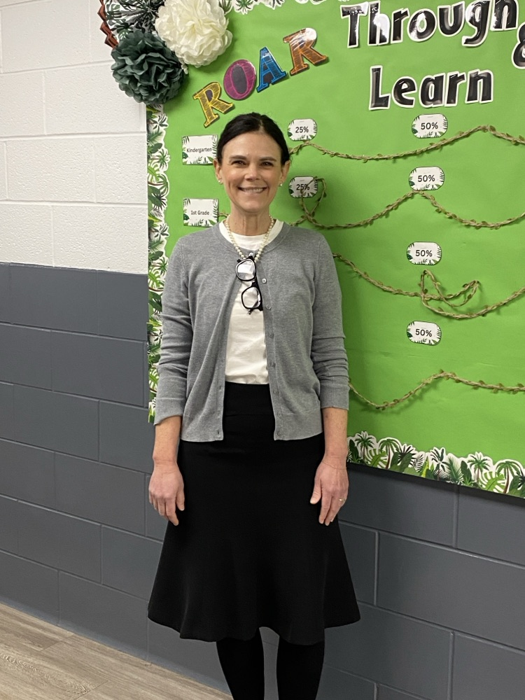 Mrs. Sobkoviak celebrating the 100th day