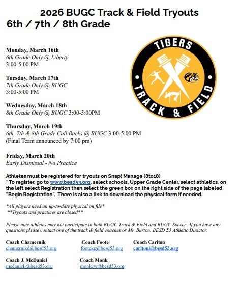 BUGC Track and Field Tryouts