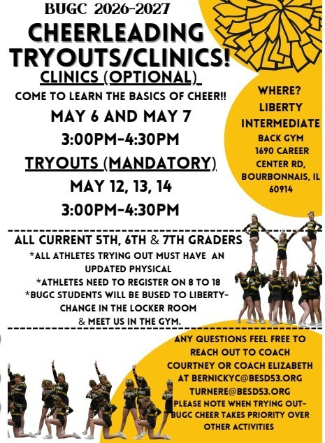 Cheer Tryout information.  
