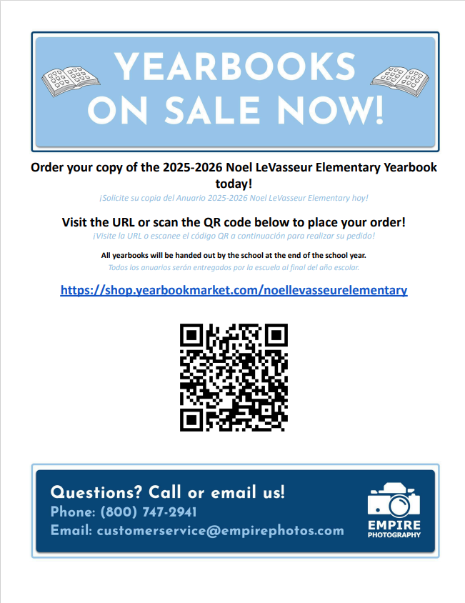 Don't forget to order your yearbook by 4/24! 