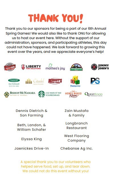 Spring Game Sponsors!