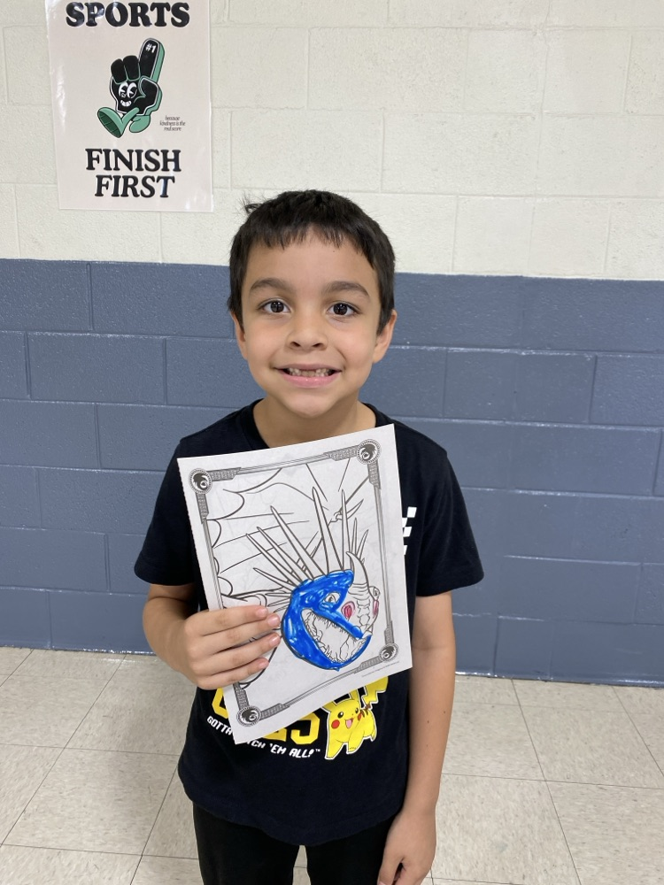 student colored a picture for his dad