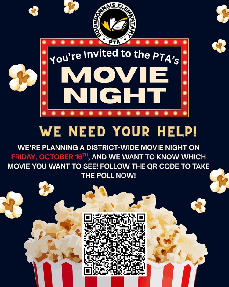 popcorn movie night poll poster