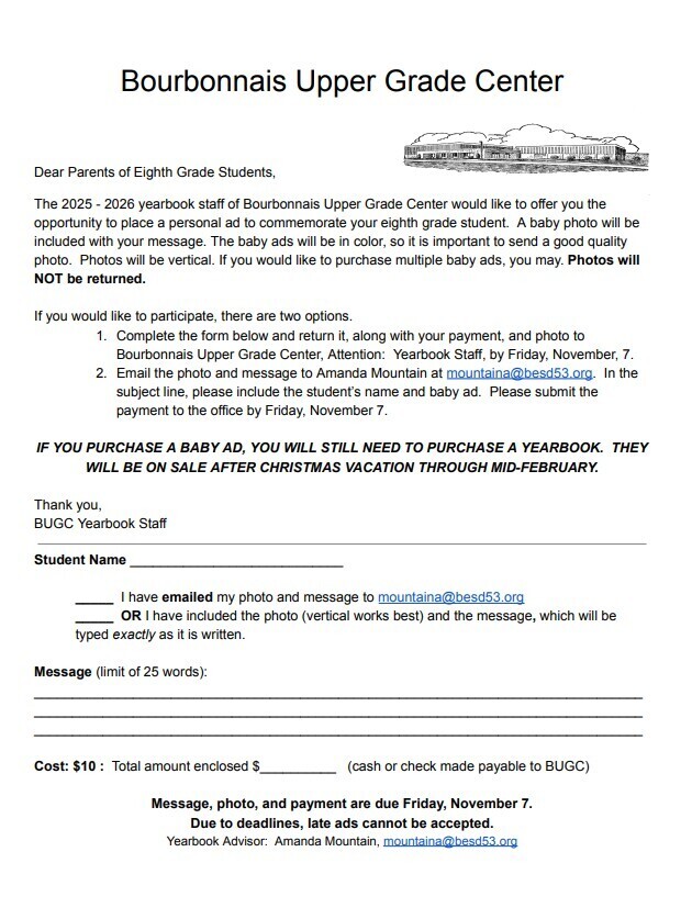 8th Grade Parents Baby ad