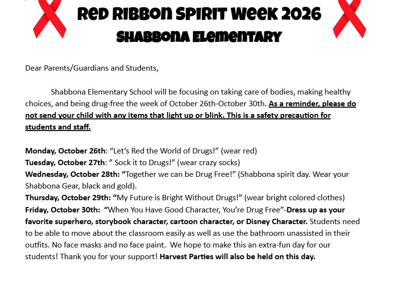 red ribbon week flyer for parents