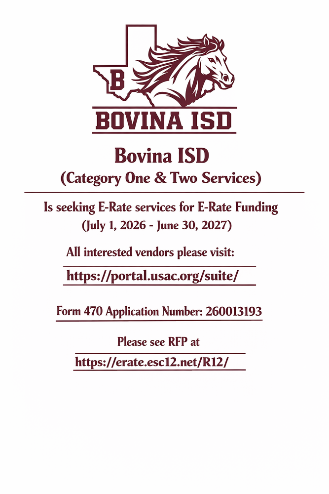 Bovina Isd E-Rate Funding flyer