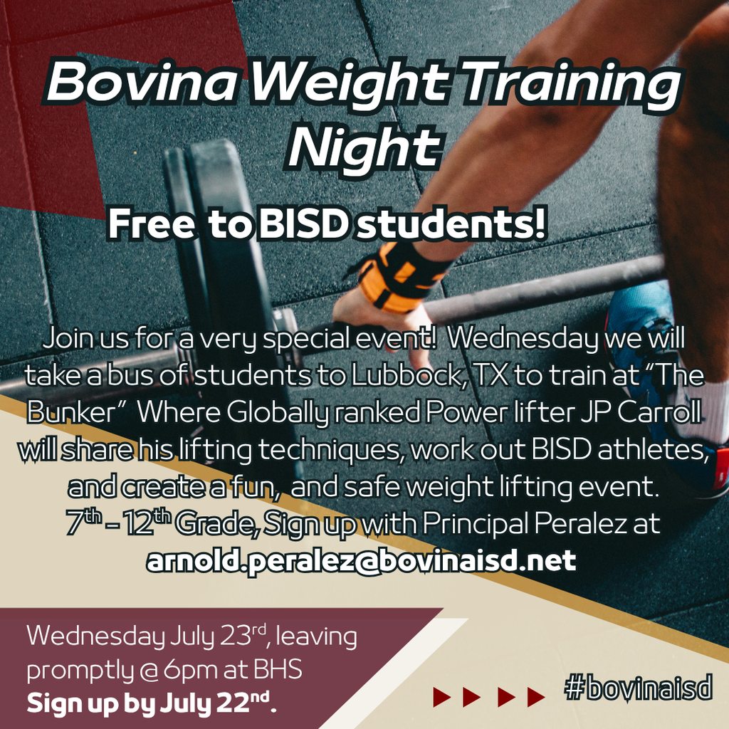 Bovina weight training night
