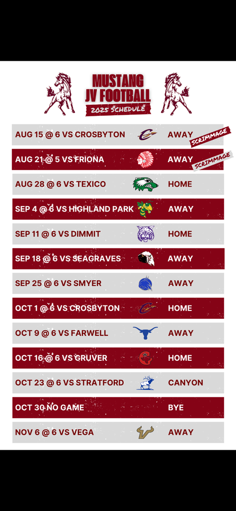 JV Schedule
