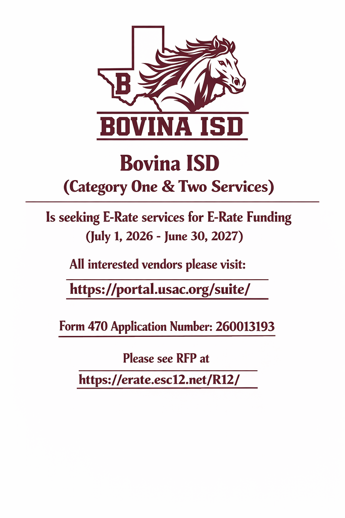 Bovina Isd E-Rate Funding flyer