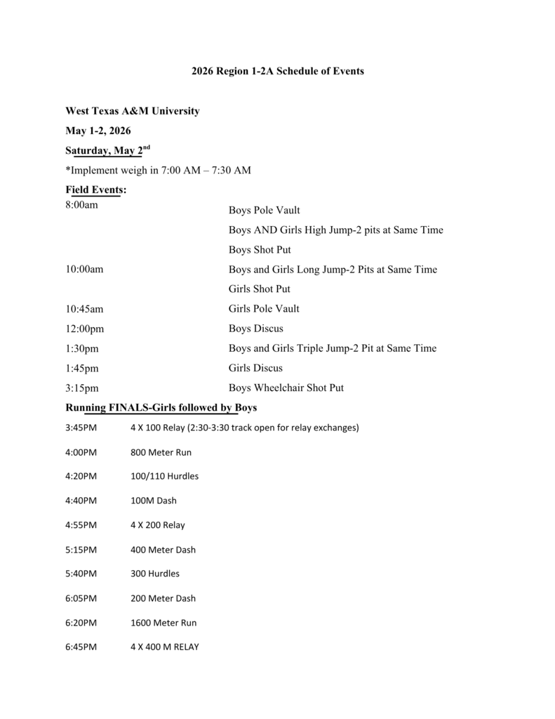 Regional events