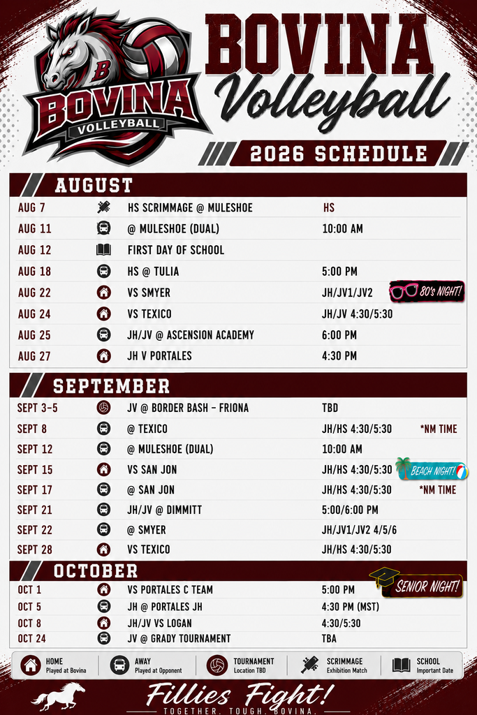 2026 Volleyball schedule
