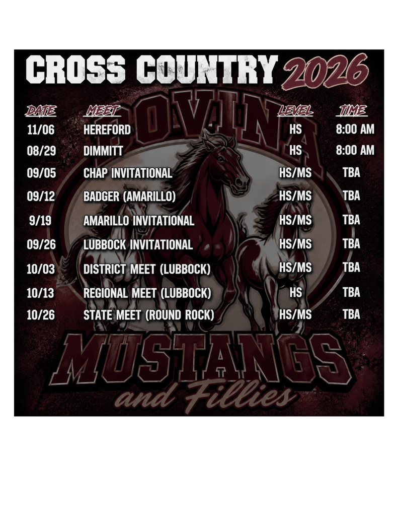 XC 2026 schedule