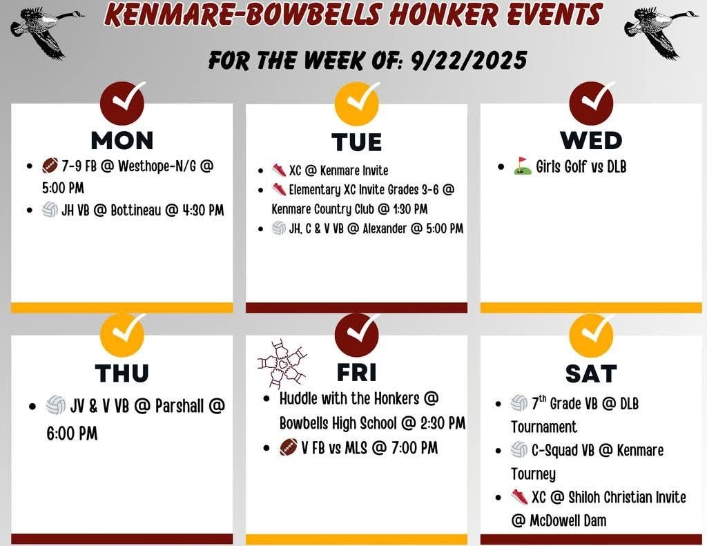week activities