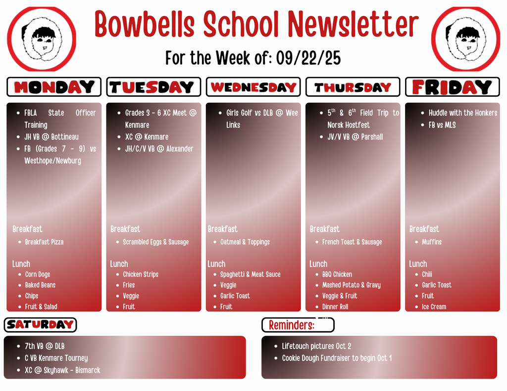 Sept 22 week newsletter