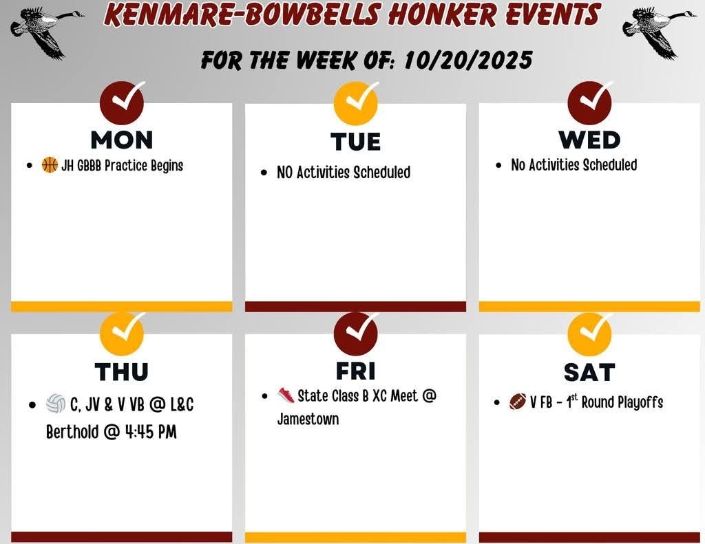 Oct 20 week activities