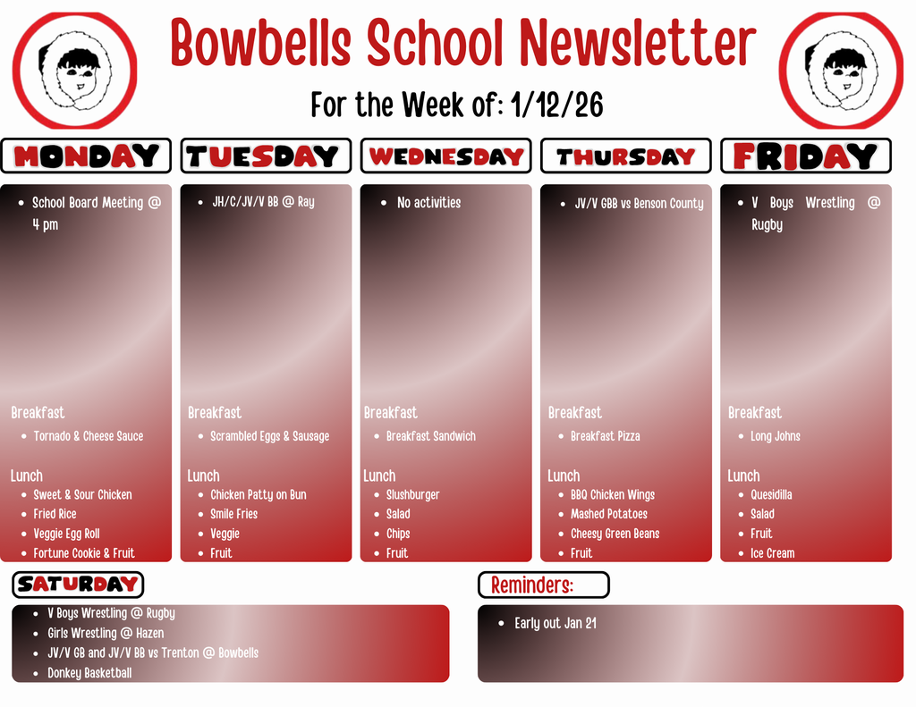 1/12 menu and activities