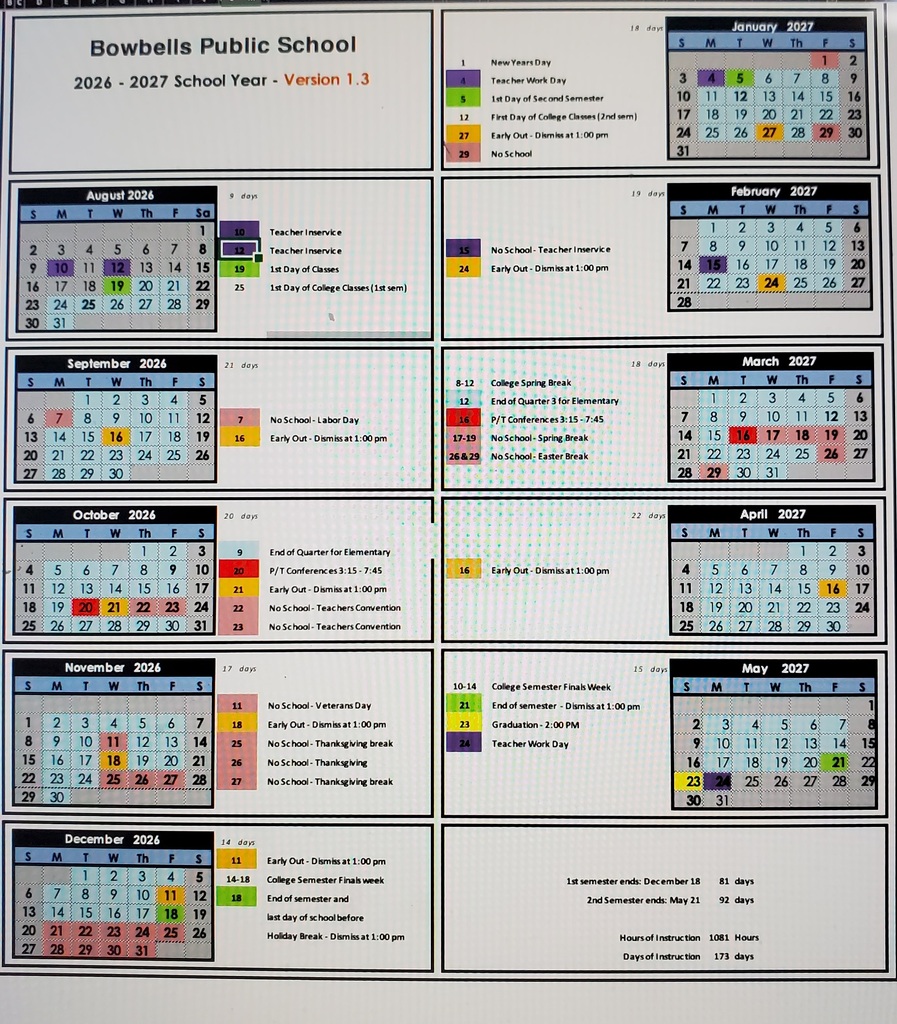 26-27 calendar