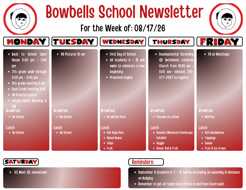 Week 8/17 newsletter