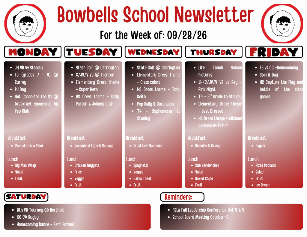 calendar week of 9/28