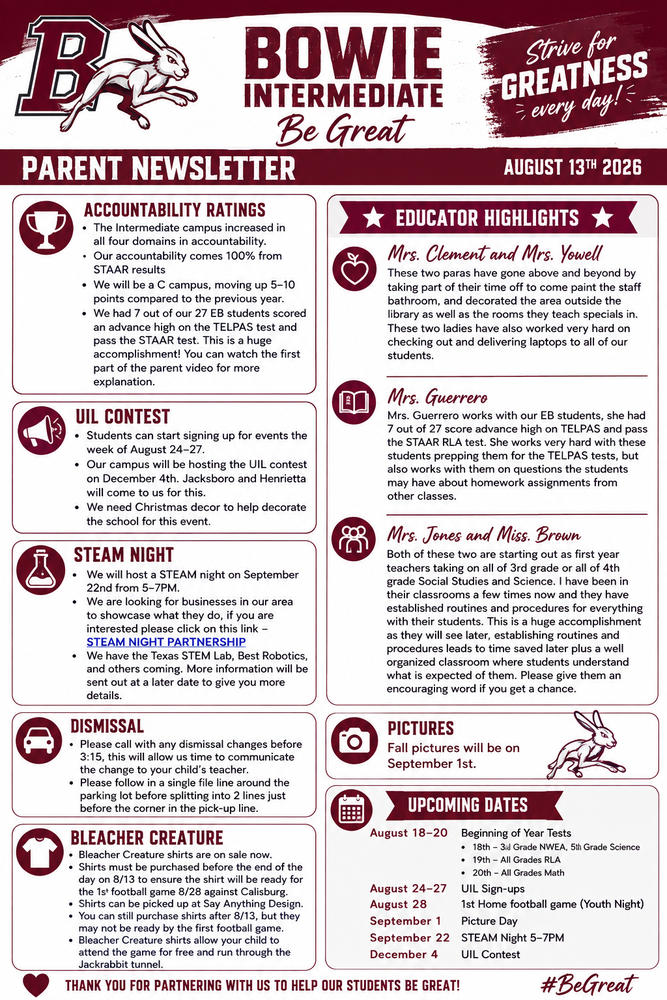Parent newsletter