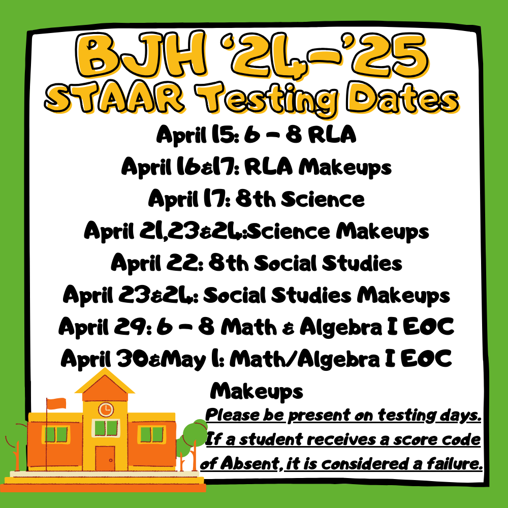BJH STAAR DAtes